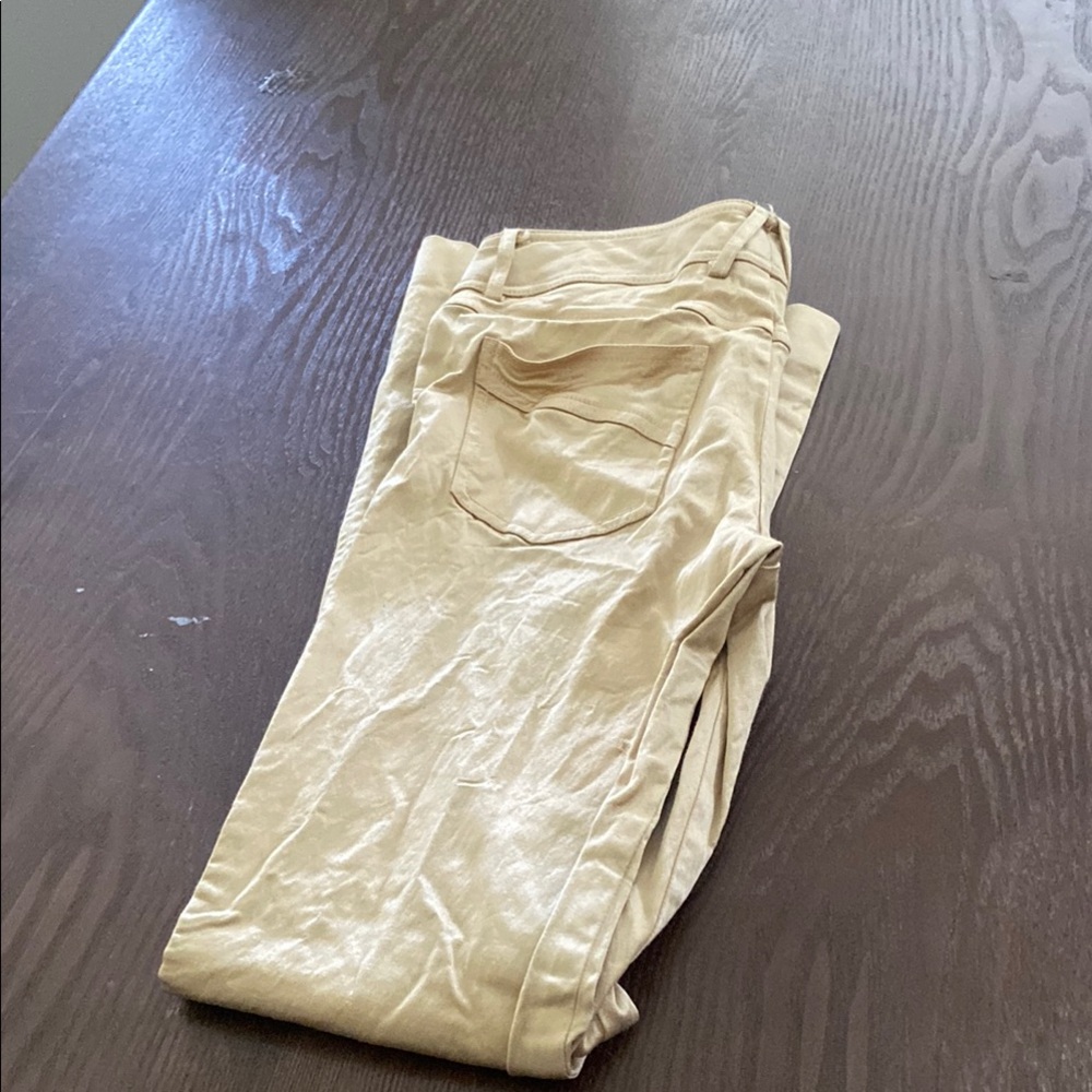 Cache Tan Ankle Cropped Jeans Classic Style capris